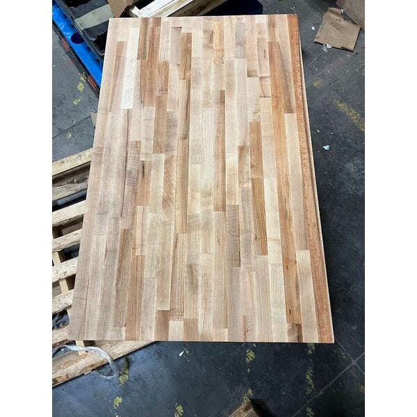 Scratch and Dent John Boos & Co. JNS09 Wood Top Work Table with Galvanized Base and Adjustable Undershelf - 30" x 48"