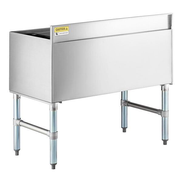 Scratch and Dent Steelton 18" x 36" Underbar Ice Bin with Bottle Holders - 119 lb.