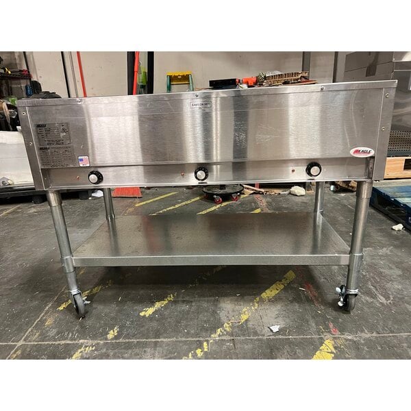 Scratch and Dent Eagle Group PDHT3 Portable Electric Hot Food Table Three Pan - Open Well, 120V
