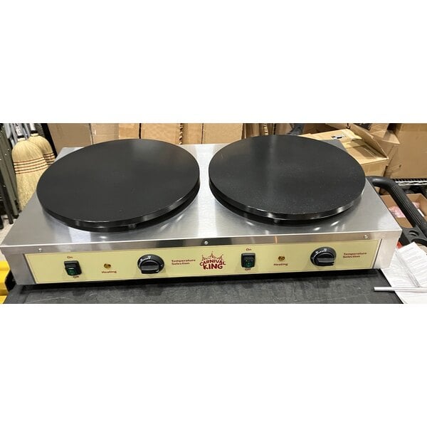 Scratch and Dent Carnival King TCM16DBL 16" Dual Non-Stick Crepe Maker - 208/240V