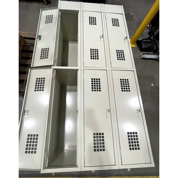 Scratch and Dent Regency Space Solutions Beige 36" x 18" x 78" Triple, 2-Tier Locker - Assembled