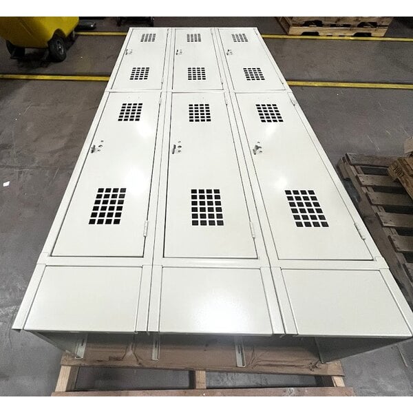 Scratch and Dent Regency Space Solutions Beige 36" x 18" x 78" Triple, 2-Tier Locker - Assembled