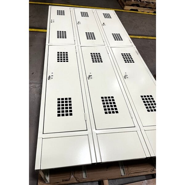 Scratch and Dent Regency Space Solutions Beige 36" x 18" x 78" Triple, 2-Tier Locker - Assembled