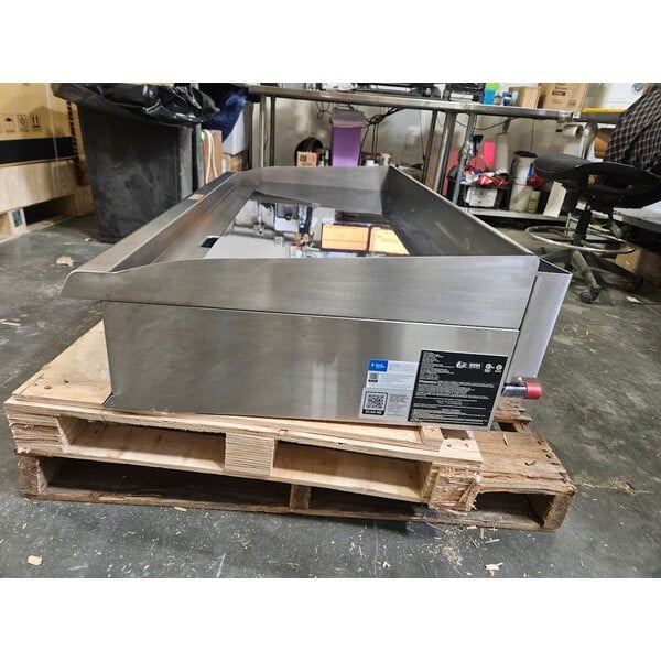 Scratch and Dent Cooking Performance Group GTU-CPG-48-N Ultra Series 48" Chrome Plated Natural Gas 4-Burner Countertop Griddle - 120,000 BTU