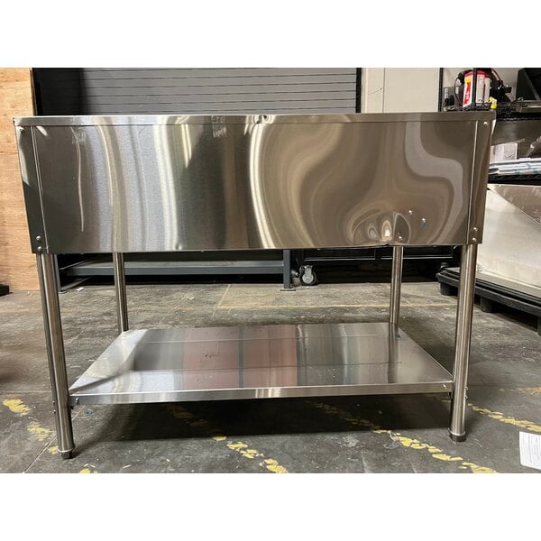 Scratch and Dent Avantco STE-3S Three Pan Open Well Electric Steam Table with Undershelf - 120V, 1500W