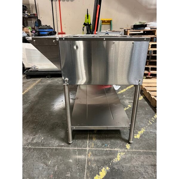 Scratch and Dent Avantco STE-3S Three Pan Open Well Electric Steam Table with Undershelf - 120V, 1500W