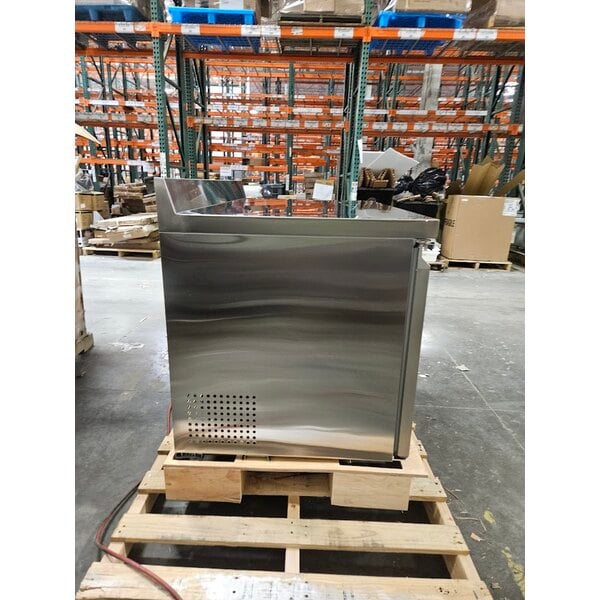 Scratch and Dent Avantco SS-WT-48R-HC 48" Two Door Stainless Steel ADA Height Worktop Refrigerator with 3 1/2" Backsplash