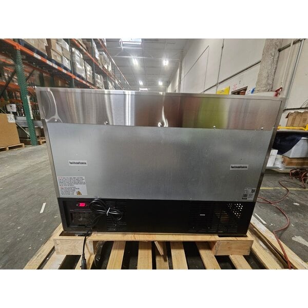 Scratch and Dent Avantco SS-WT-48R-HC 48" Two Door Stainless Steel ADA Height Worktop Refrigerator with 3 1/2" Backsplash