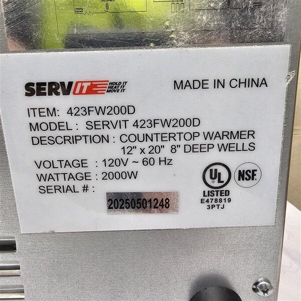 Scratch and Dent ServIt FW200D 12" x 20" Full Size Dual Well Electric Countertop Food Warmer with Digital Controls - 120V, 2000W