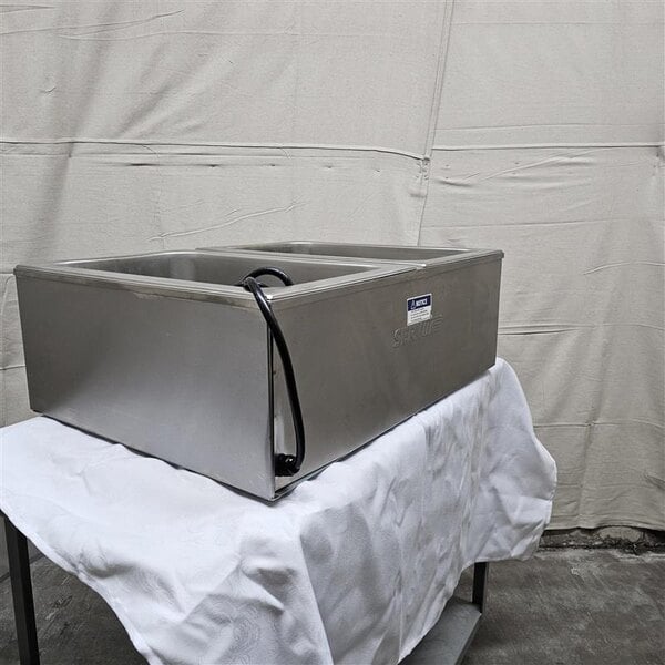 Scratch and Dent ServIt FW200D 12" x 20" Full Size Dual Well Electric Countertop Food Warmer with Digital Controls - 120V, 2000W