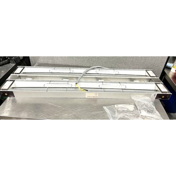 Scratch and Dent ServIt 54" Lighted Double Strip Warmer with Dual Toggle Controls - 120V, 2,160W