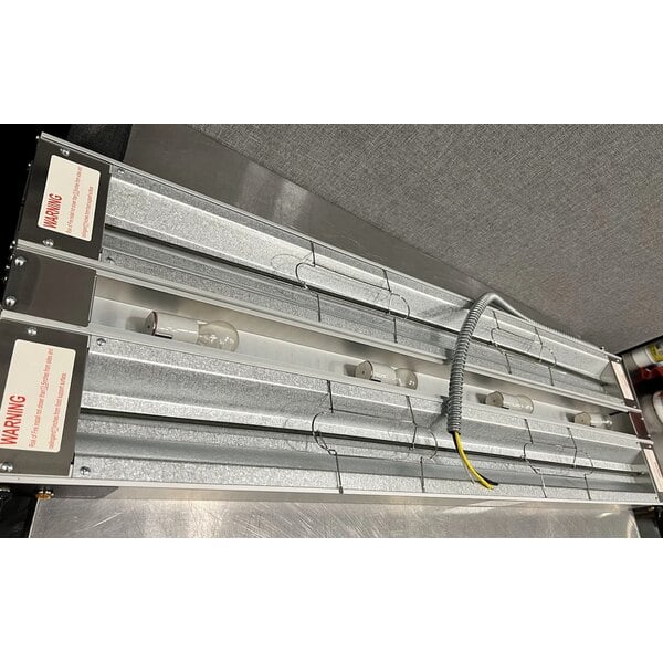 Scratch and Dent ServIt 54" Lighted Double Strip Warmer with Dual Toggle Controls - 120V, 2,160W