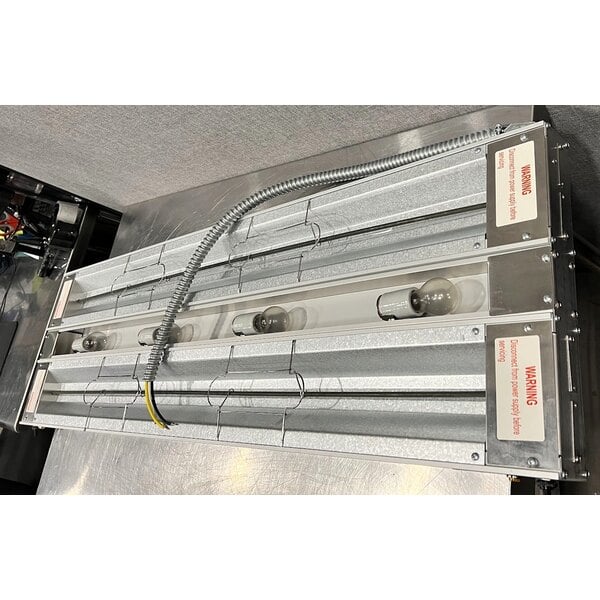 Scratch and Dent ServIt 54" Lighted Double Strip Warmer with Dual Toggle Controls - 120V, 2,160W