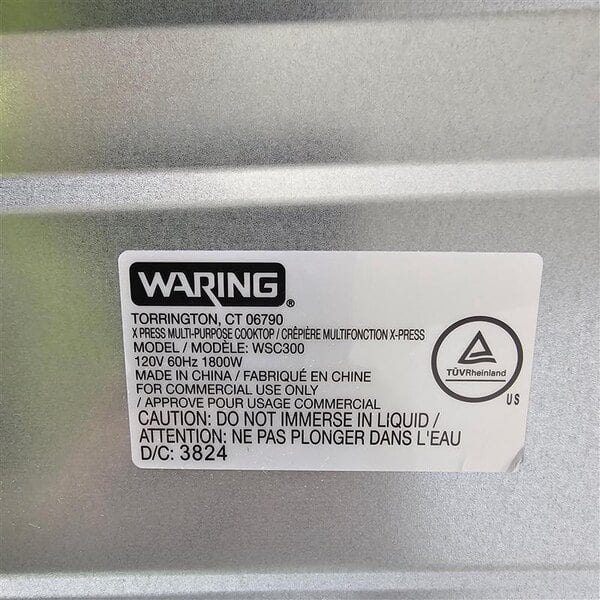 Scratch and Dent Waring XPress WSC300 13 1/2" Dual-Surface Multipurpose Aluminum Non-Stick Electric Cooktop - 120V, 1800W