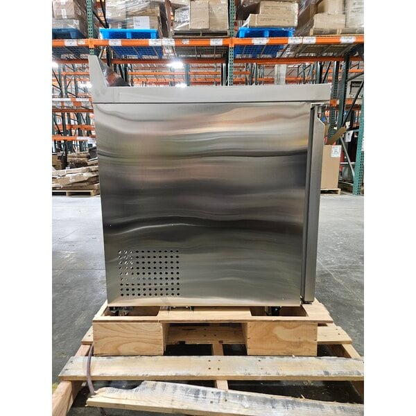 Scratch and Dent Avantco SS-WT-48F-HC Two Door Stainless Steel ADA Height Worktop Freezer with 3 1/2" Backsplash