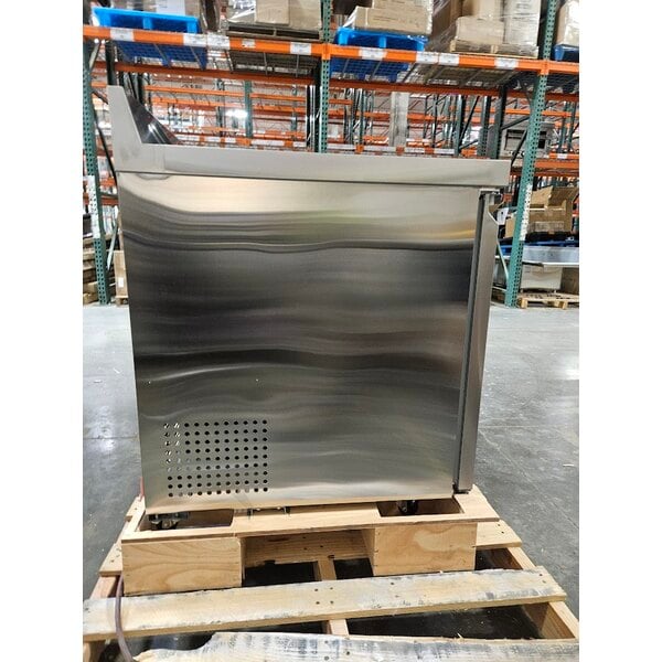 Scratch and Dent Avantco SS-WT-48F-HC Two Door Stainless Steel ADA Height Worktop Freezer with 3 1/2" Backsplash