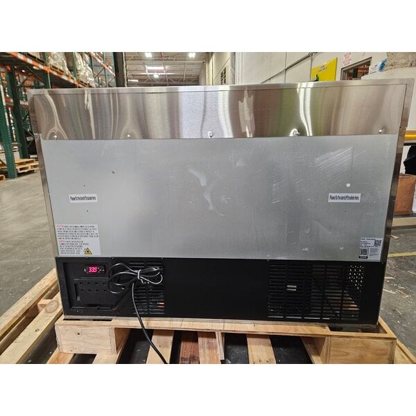 Scratch and Dent Avantco SS-WT-48R-HC 48" Two Door Stainless Steel ADA Height Worktop Refrigerator with 3 1/2" Backsplash