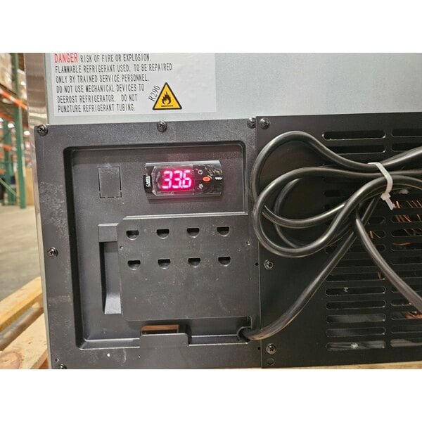 Scratch and Dent Avantco SS-WT-48R-HC 48" Two Door Stainless Steel ADA Height Worktop Refrigerator with 3 1/2" Backsplash