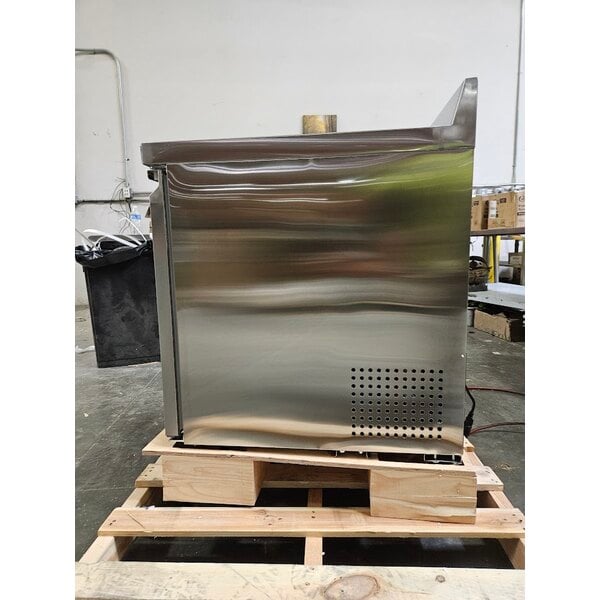 Scratch and Dent Avantco SS-WT-48R-HC 48" Two Door Stainless Steel ADA Height Worktop Refrigerator with 3 1/2" Backsplash