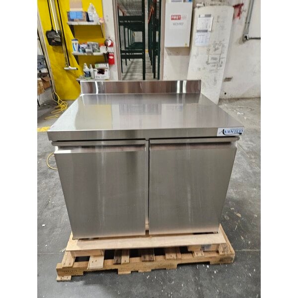 Scratch and Dent Avantco SS-WT-36R-HC 36" Stainless Steel ADA Height Worktop Refrigerator with 3 1/2" Backsplash