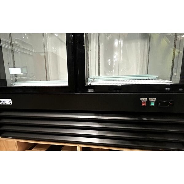 Scratch and Dent Avantco GDC-49-HC 53" Black Swing Glass Door Merchandiser Refrigerator with LED Lighting