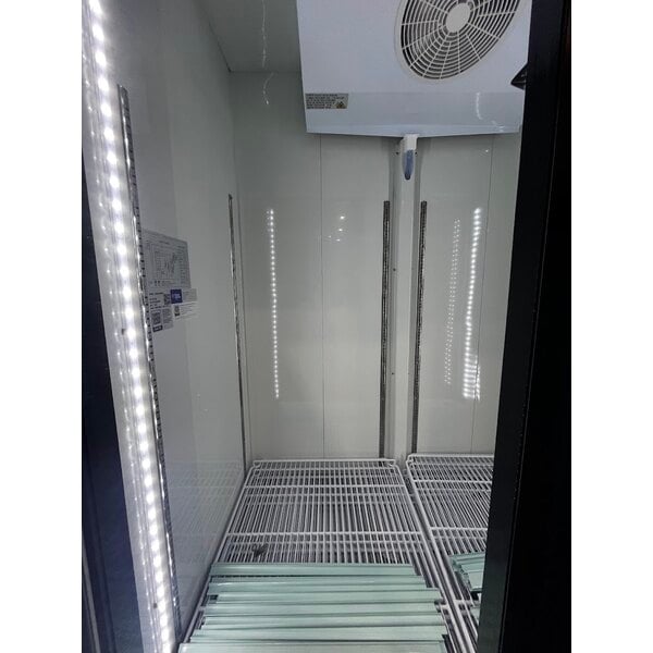 Scratch and Dent Avantco GDC-49-HC 53" Black Swing Glass Door Merchandiser Refrigerator with LED Lighting