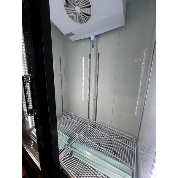 Scratch and Dent Avantco GDC-49-HC 53" Black Swing Glass Door Merchandiser Refrigerator with LED Lighting