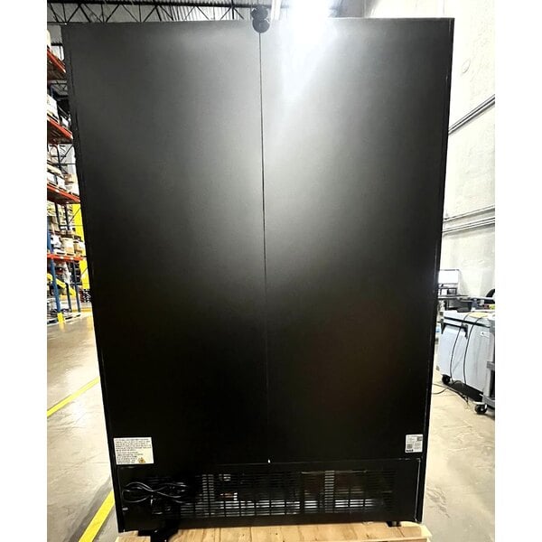 Scratch and Dent Avantco GDC-49-HC 53" Black Swing Glass Door Merchandiser Refrigerator with LED Lighting