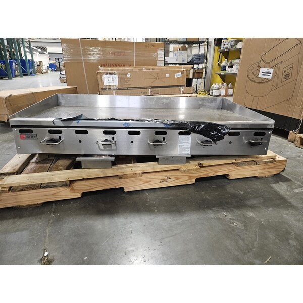 Scratch and Dent Wolf by Vulcan AGM60-LP Liquid Propane 60" Heavy-Duty Gas Countertop Griddle with Manual Controls - 135,000 BTU