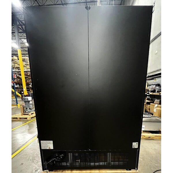 Scratch and Dent Avantco GDC-49-HC 53" Black Swing Glass Door Merchandiser Refrigerator with LED Lighting