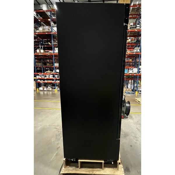 Scratch and Dent Avantco GDC-49-HC 53" Black Swing Glass Door Merchandiser Refrigerator with LED Lighting