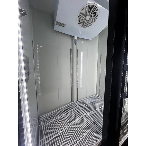 Scratch and Dent Avantco GDC-49-HC 53" Black Swing Glass Door Merchandiser Refrigerator with LED Lighting