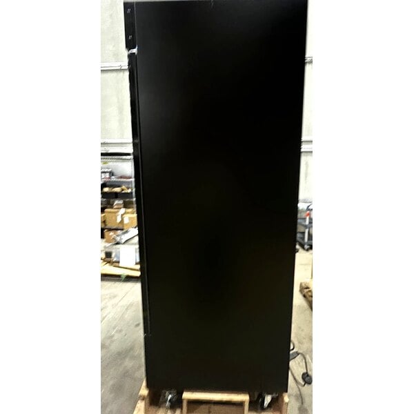 Scratch and Dent Avantco GDC-49-HC 53" Black Swing Glass Door Merchandiser Refrigerator with LED Lighting