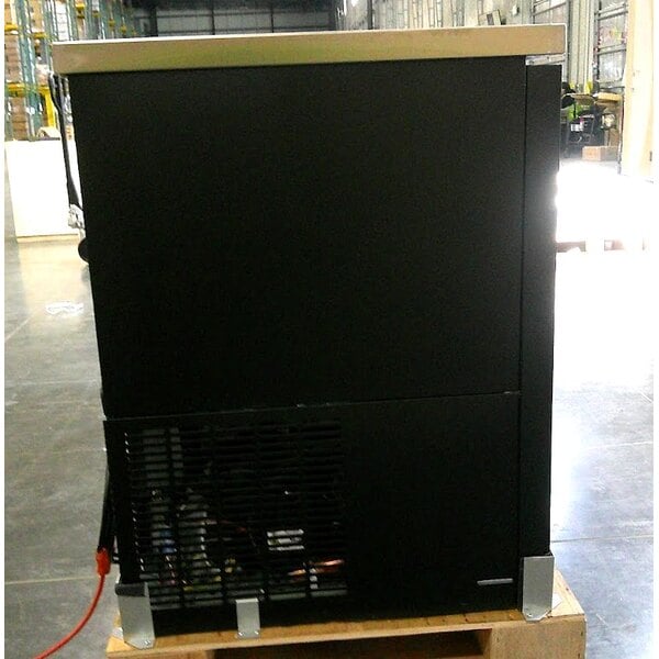 Scratch and Dent Avantco UBB-378-G-HC 78" Black Counter Height Glass Door Back Bar Refrigerator with LED Lighting