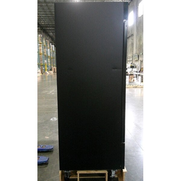 Scratch and Dent Avantco GDC-49-HC 53" Black Swing Glass Door Merchandiser Refrigerator with LED Lighting