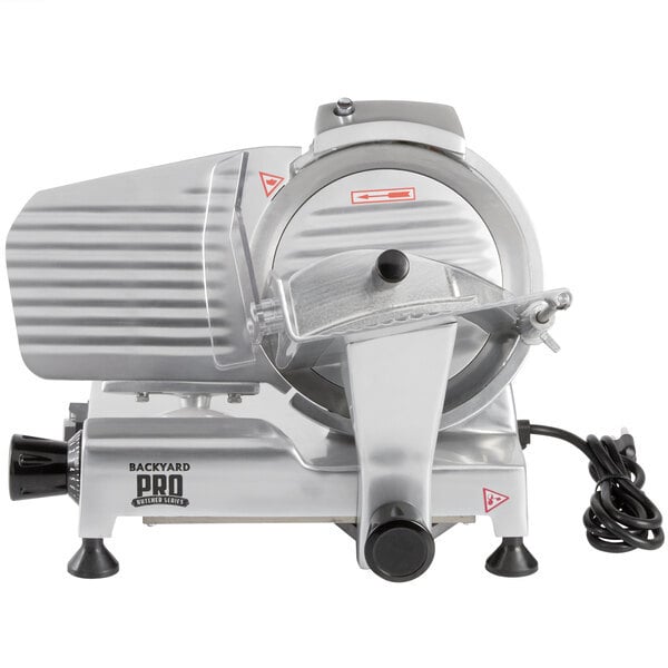 Scratch and Dent Backyard Pro SL109E Butcher Series 9" Manual Gravity Feed Meat Slicer - 120V