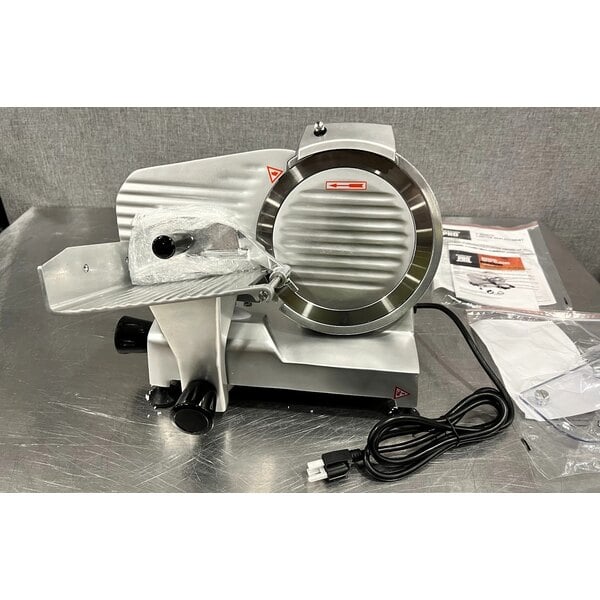 Scratch and Dent Backyard Pro SL109E Butcher Series 9" Manual Gravity Feed Meat Slicer - 120V