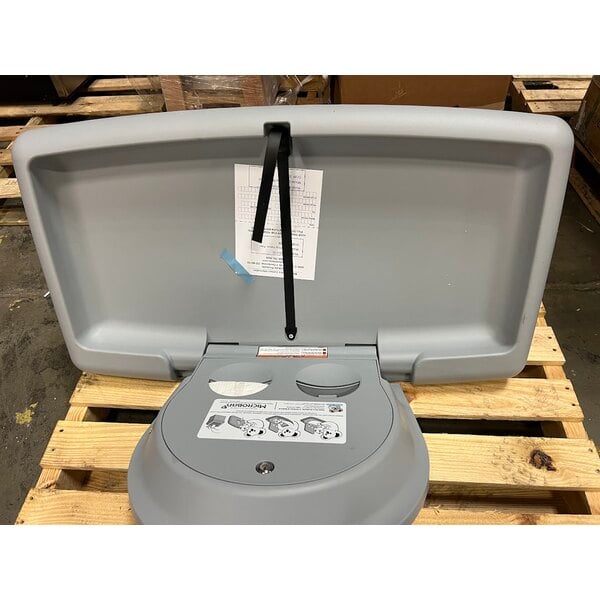 Scratch and Dent Koala Kare KB300-01SS Gray Horizontal Surface-Mounted Baby Changing Station with Stainless Steel Veneer