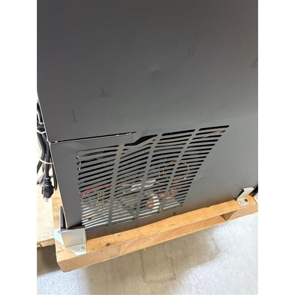 Scratch and Dent Avantco UBB-72-HC 73" Black Counter Height Narrow Solid Door Back Bar Refrigerator with LED Lighting