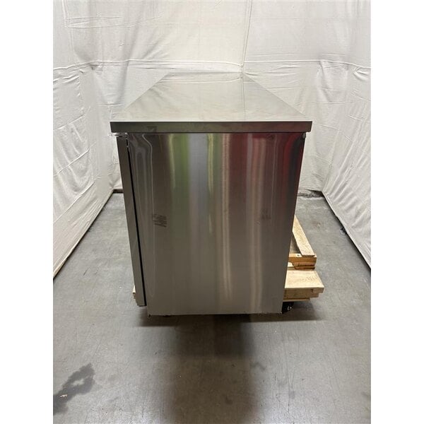 Scratch and Dent Avantco UBB-4G-HC 90" Stainless Steel Counter Height Glass Door Back Bar Refrigerator with LED Lighting