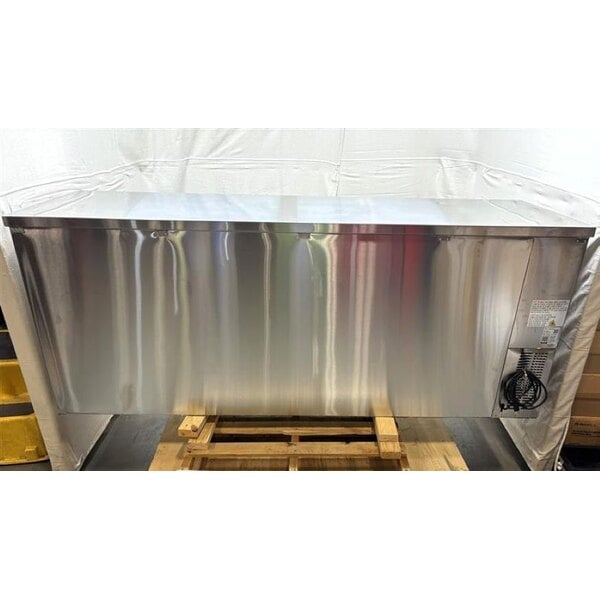 Scratch and Dent Avantco UBB-4G-HC 90" Stainless Steel Counter Height Glass Door Back Bar Refrigerator with LED Lighting