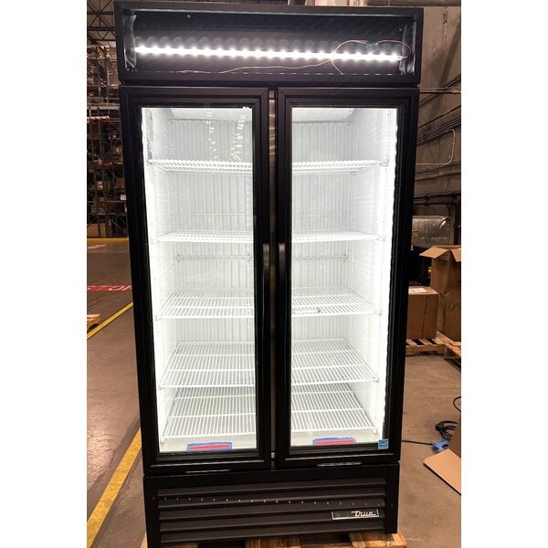 Scratch and Dent True GDM-35F-HC~TSL01 39 1/2" Black Glass Door Merchandiser Freezer with LED Lighting