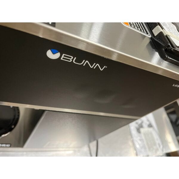 Scratch and Dent Bunn 33200.0015 VPR Black 12 Cup Pourover Coffee Brewer with 1 Upper and 1 Lower Warmer and 2 Glass Decanters - 120V