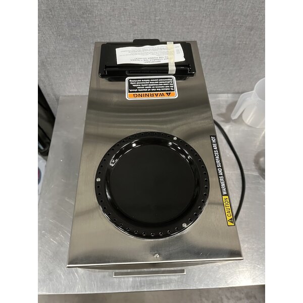 Scratch and Dent Bunn 33200.0015 VPR Black 12 Cup Pourover Coffee Brewer with 1 Upper and 1 Lower Warmer and 2 Glass Decanters - 120V