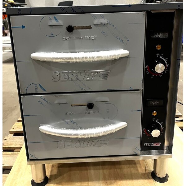 Scratch and Dent ServIt WDNFS-2 Double Narrow Freestanding Drawer Warmer - 900W, 120V