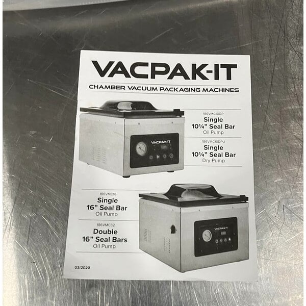 Scratch and Dent VacPak-It VMC16 Chamber Vacuum Packaging Machine with 16" Seal Bar and Oil Pump