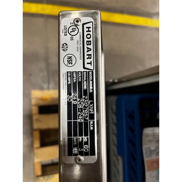 Scratch and Dent Hobart LXNR-5 Advansys High Temperature Undercounter Dishwasher with Energy Recovery - 208-240V, 3 Phase