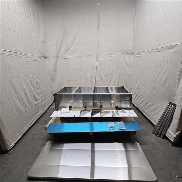 Scratch and Dent Avantco STE-4SA Four Pan Open Well Electric Steam Table with Undershelf - 120V, 2000W