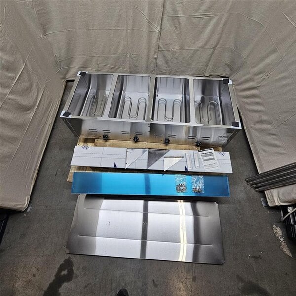 Scratch and Dent Avantco STE-4SA Four Pan Open Well Electric Steam Table with Undershelf - 120V, 2000W