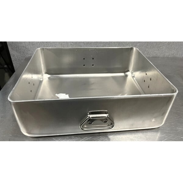 Scratch and Dent Vollrath 68391 Wear-Ever 42 Qt. Aluminum Roasting Pan with Handles - 20 7/8" x 17 3/8" x 7"